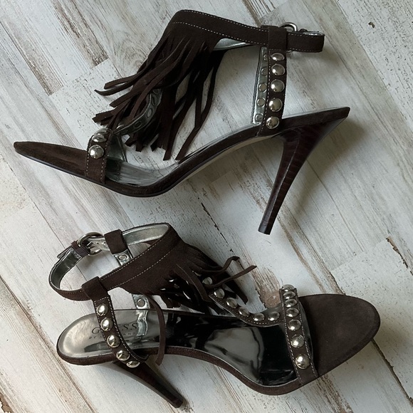 GUESS by Marciana Galiena Fringe Heel Sandals - Picture 7 of 11
